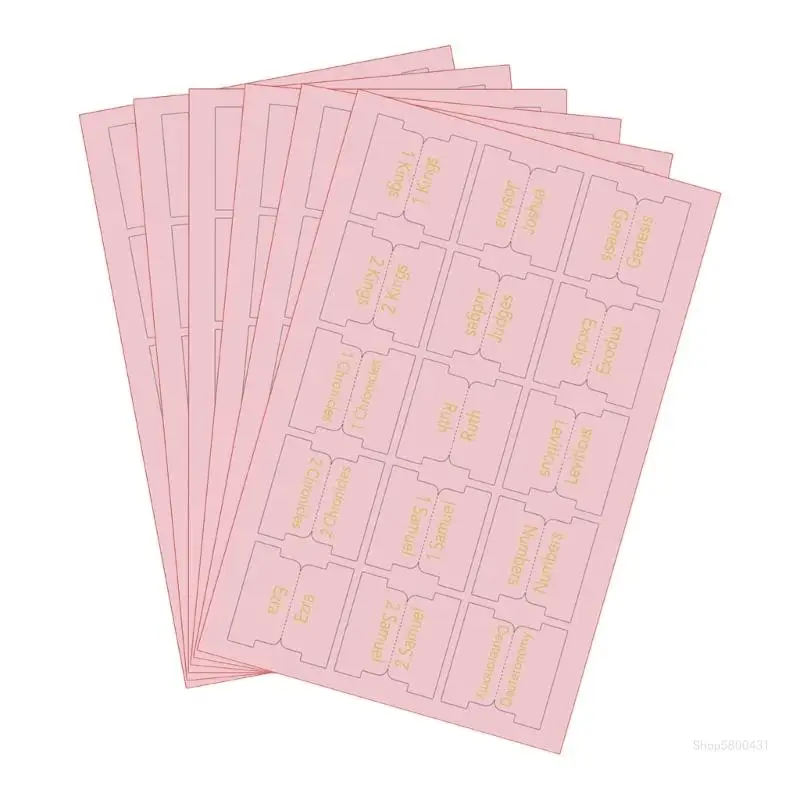 6 Sheets Bible Index Tabs Easy to Read Large Print Stickers Bible Book Tabs