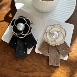 New High-end French Retro Camellia Brooch Elegant Bow Corsage Celebrity Temperament Pin Bow Tie Corsages Exquisite Pins
