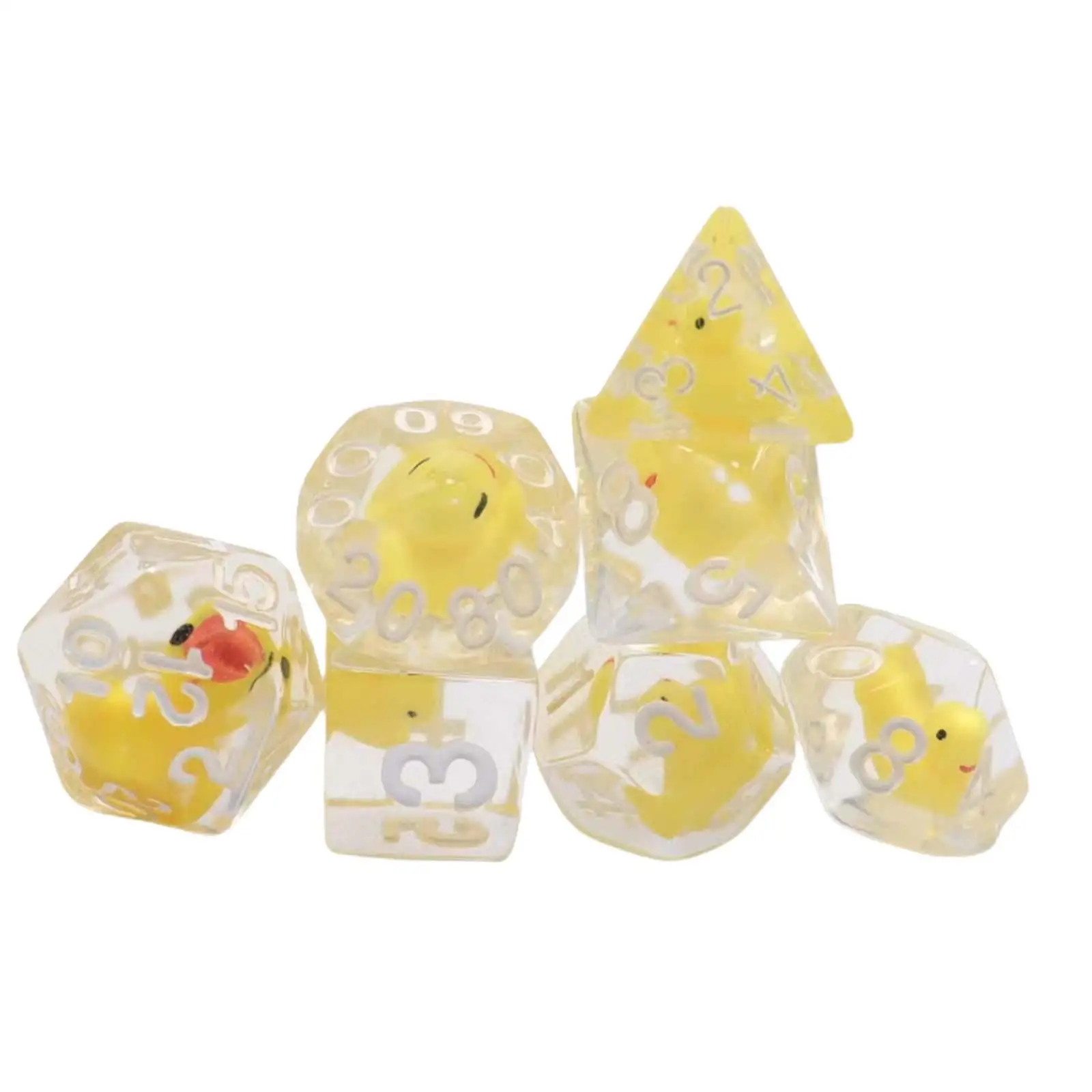 7Pcs Acrylic Dices Game Dices Polyhedral Dices Set for Party