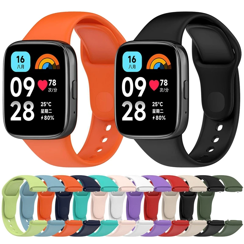 حزام سيليكون لساعة Redmi Watch 3 Active Watch 3 Lite Soft Wrist Smart لساعة Xiaomi Redmi 3 Series حزام بديل رسمي