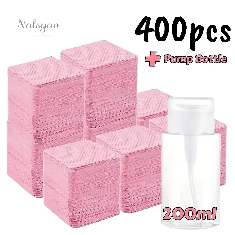 200/400pcs Lint Free Nail Wipes Gel Cleansing Tissues Aluminum-Free Nail Polish Remover Pads for Beauty Cleaning Care view 2