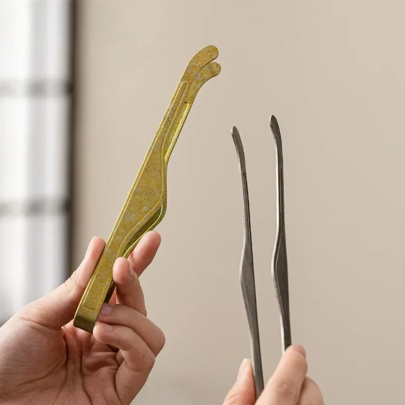 Pure Titanium Non-Slip Tea Pincers Take Teacup Tweezers Tea Making Tools Kombucha Clip High-End Tea Clips