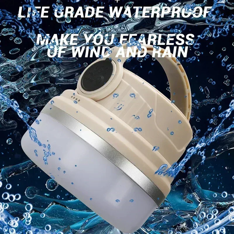 Heinast Solar Powered Camping Light Rechargeable Waterproof Portable Emergency Power Supply Outdoor Emergency Tent Hunting Light