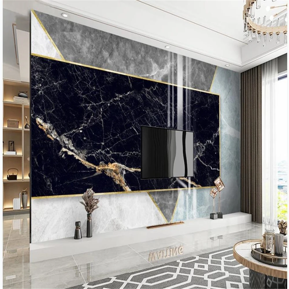 

Custom 3D Photo Wallpaper Mural Papel De Parede marble wallpapers Wall Decor Papel De Parede