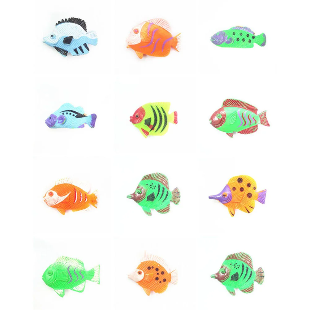 12pcs Ocean Animal Tropical Fish Figure Model Preschool Kids Educational Toys fish toys plastic fish model