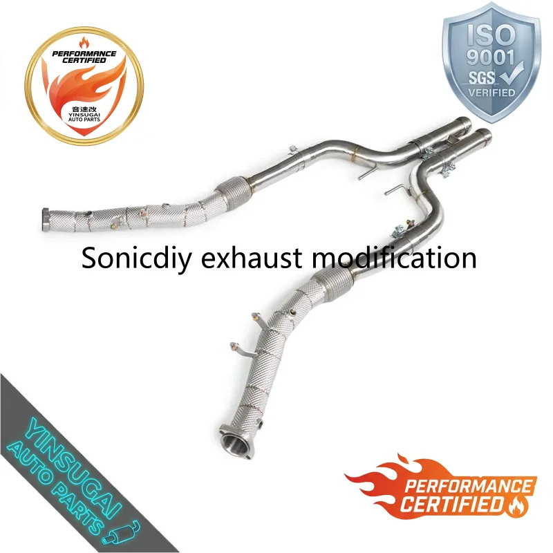 Cuski Customized High Durability Insulated Head Exhaust Downpipe for Mercedes S63 AMG W222 5.5T 2015-2020
