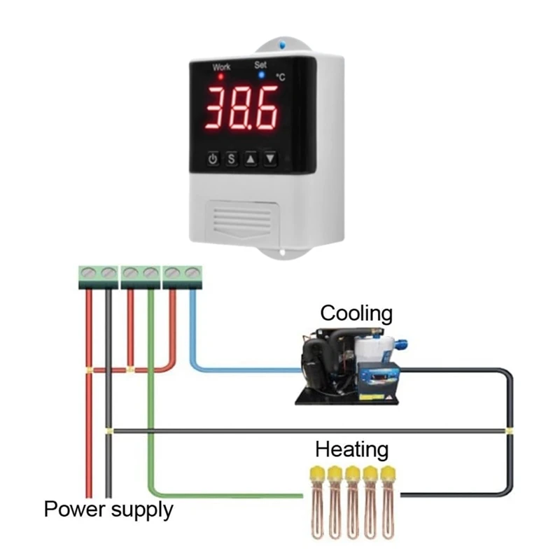 Digital Thermostat Controller Remote Control Aquarium Thermostat Temperature Controller Thermostat Heating Cooling Mode