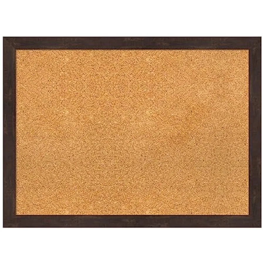 

Натуральная пробковая доска для стен 23x31, доска для заметок с коричневой деревянной рамкой, средняя пробковая доска для офиса и дома, декор в деревенском стиле