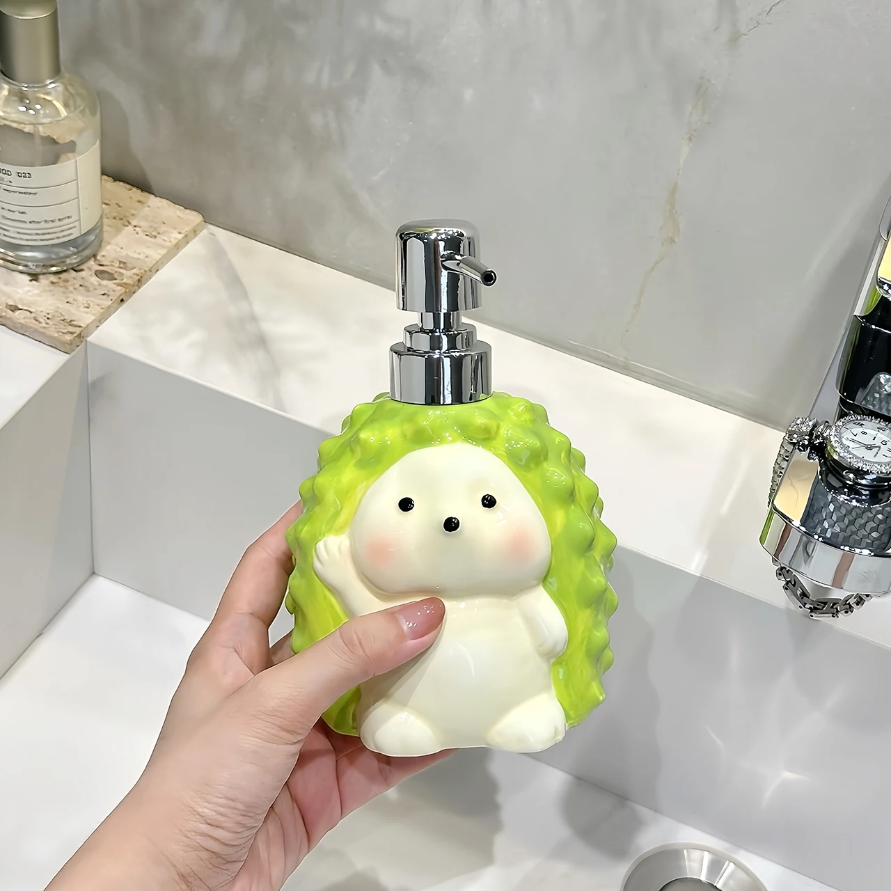 

Креативное керамическое дезинфицирующее средство для рук «Ежик», отдельно бутылочка для бытовой ванной комнаты, пресс-бутылка для душа, гель-лосьон, бутылка для ванной комнаты