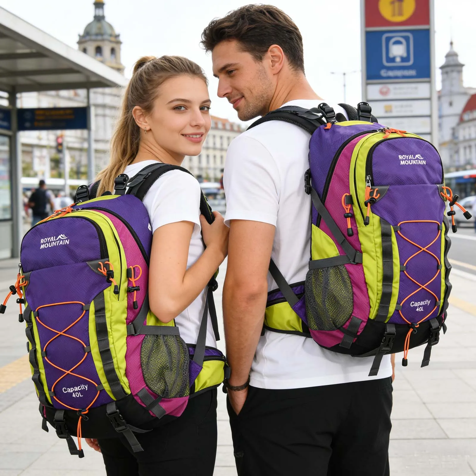 30L Wander- und Outdoor-Rucksack mit Regenschutz, wasserabweisendem Stoff, mehreren Fächern, geeignet für alle Geschlechter und jede Umgebung – Detail 5