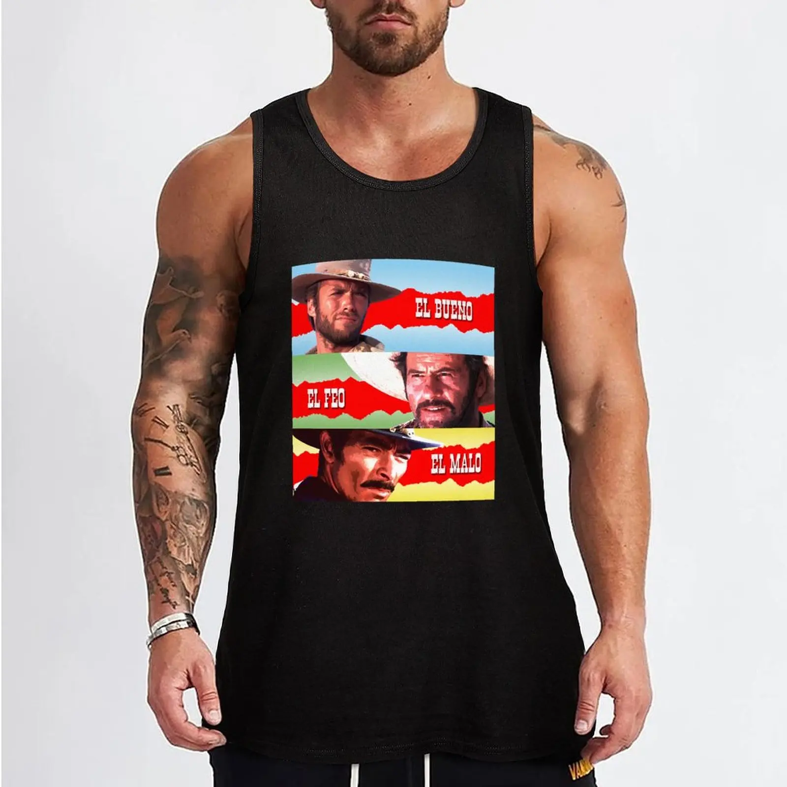 Good bad ugly faces Tank Top man vest T-shirts men gym accessories men gym clothing men