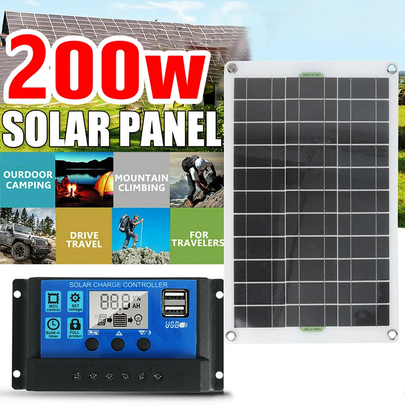 Polycrystalline Solar Panel Charger with Controller, Cell Phone, Home, Camping, Boat, Caravan, RV, 20W, 30A