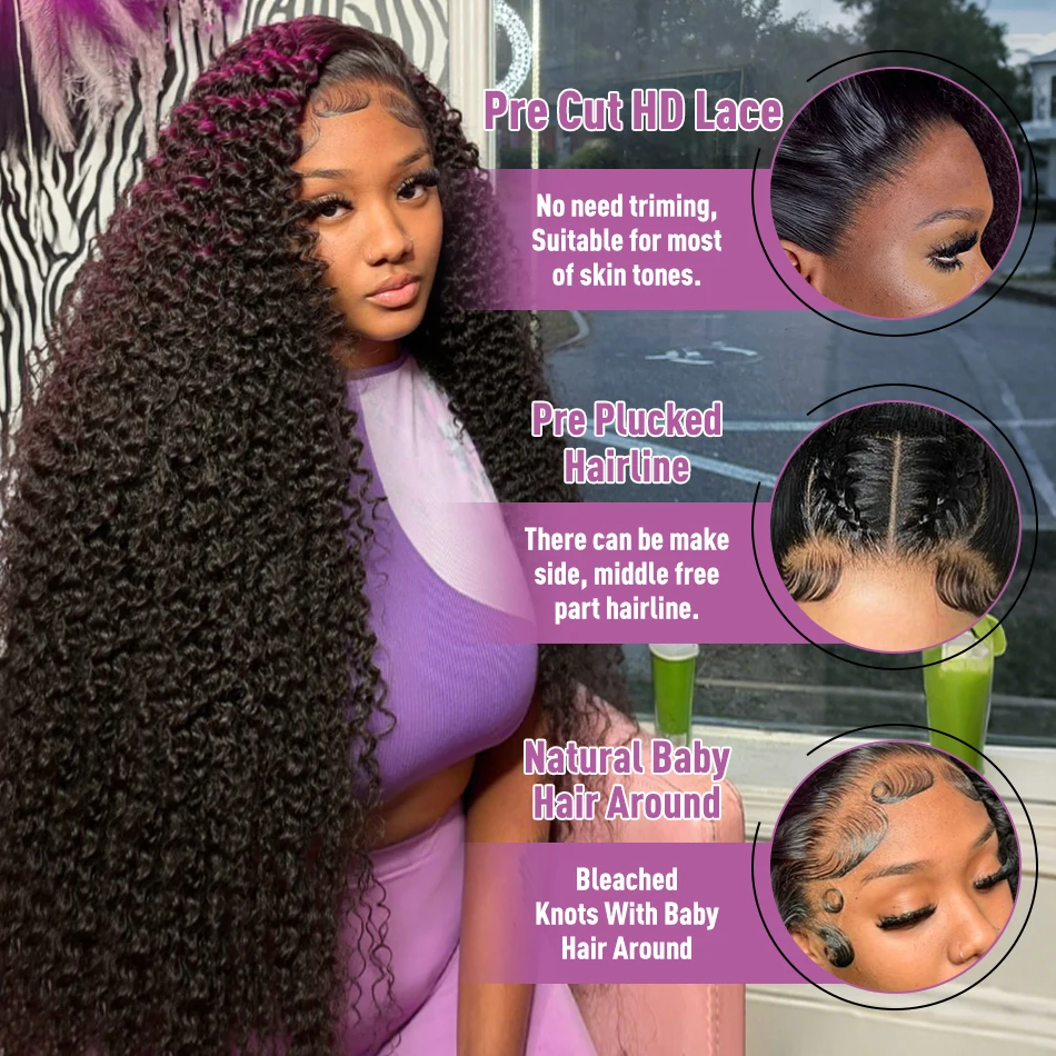 Cabello humano de onda profunda 13x6 frente de encaje rizado 13x4 onda de agua 30 40 pulgadas peluca 200 densidad pelucas frontales de encaje HD prearrancadas