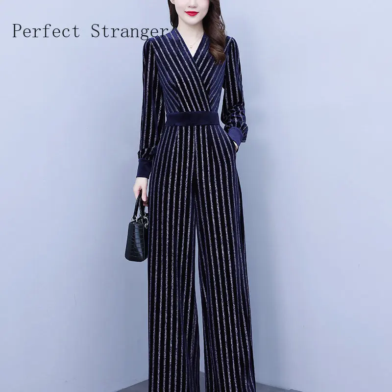 2024 Spring Autumn Velvet Casual Y2K Clothes Long Sleeve V Neck Bodycon  Jumpsuit Women Sporty Streetwear Romper Outfits