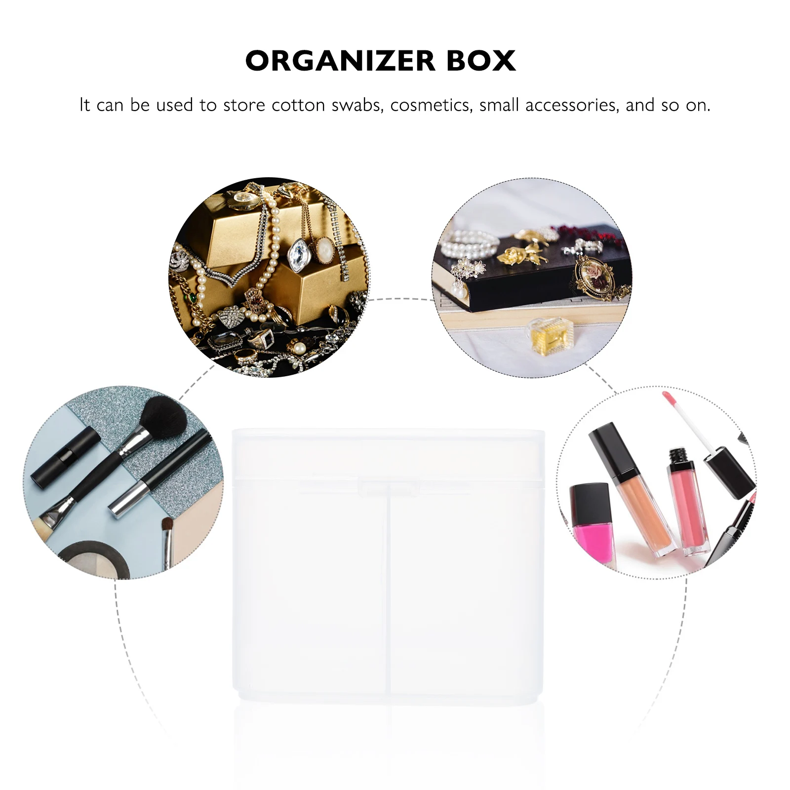 

2 Pcs Cotton Pads ganizer Storage Box for Nail Tools Manicure Accessories Holder ABS Material Transparent Design