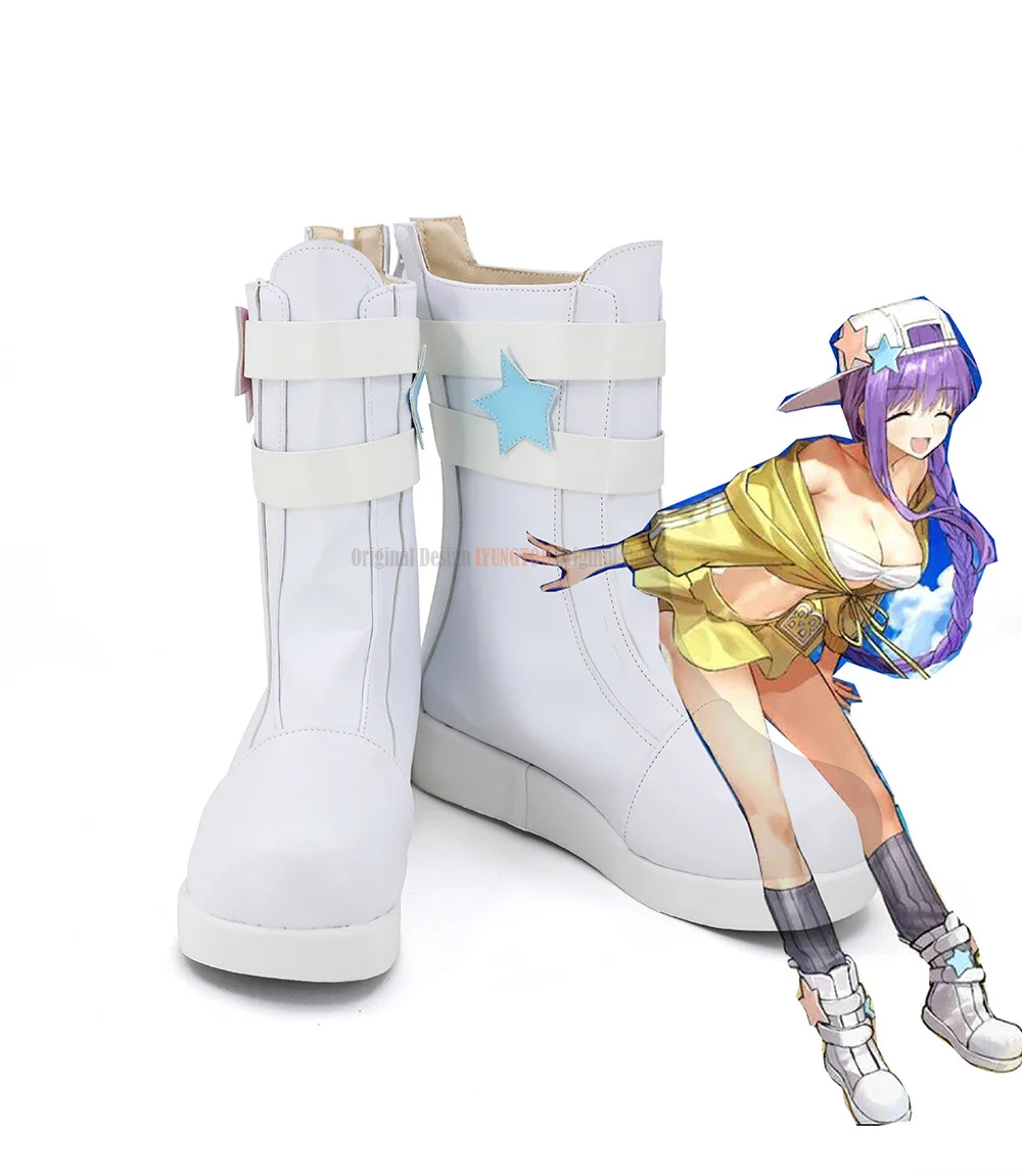 

FGO Byibyi Boots Cosplay Fate Grand Order BB Cosplay Boots White Shoes Black-coat Girl Byibyi Cosplay Custom Made