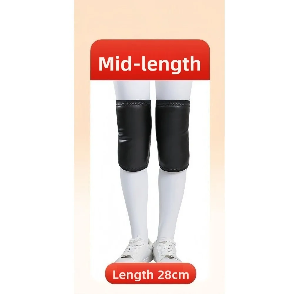 New PU Knee Pads Waterproof Adding Velvet Knee Sleeves Windproof Keep Warm Leg Protector Unisex