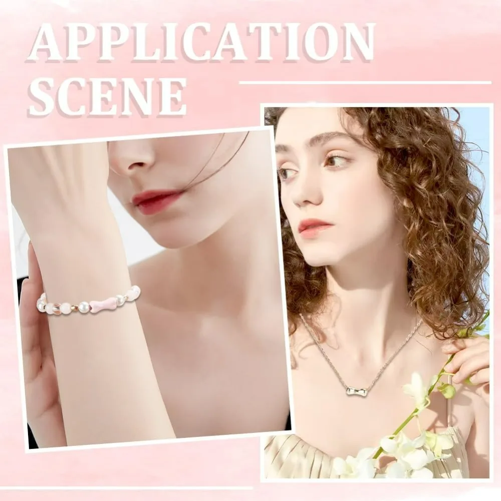 1박스 34개입 17색 뼈 모양 비즈 대량 뼈 모양 비즈 금속 합금 다채로운 애완동물 대형 구멍 강아지 뼈 모양 비즈