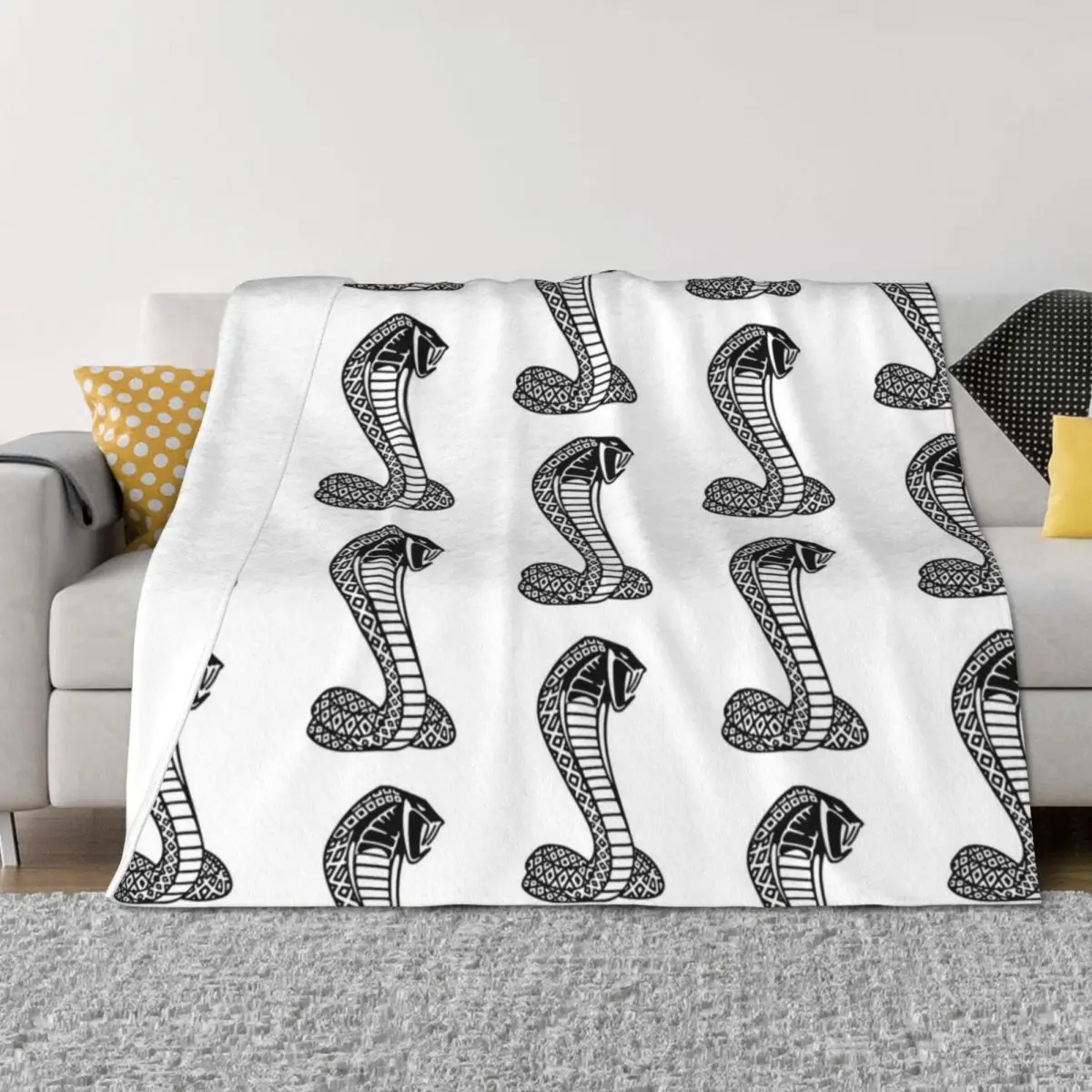 

Cobra Throw Blanket For Baby Cute Plaid For Decorative Sofa Polar Blankets