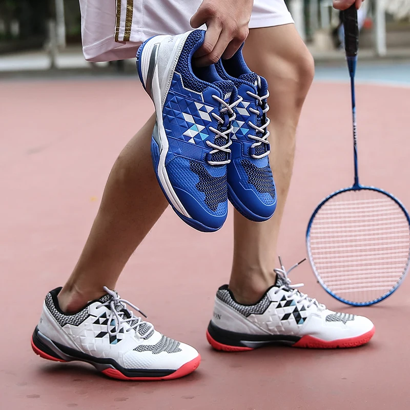 Chaussures de badminton professionnelles pour hommes et femmes, chaussures de sport respirantes, baskets d'entraînement non ald, baskets de tennis, volley-ball, hommes, grande taille 45