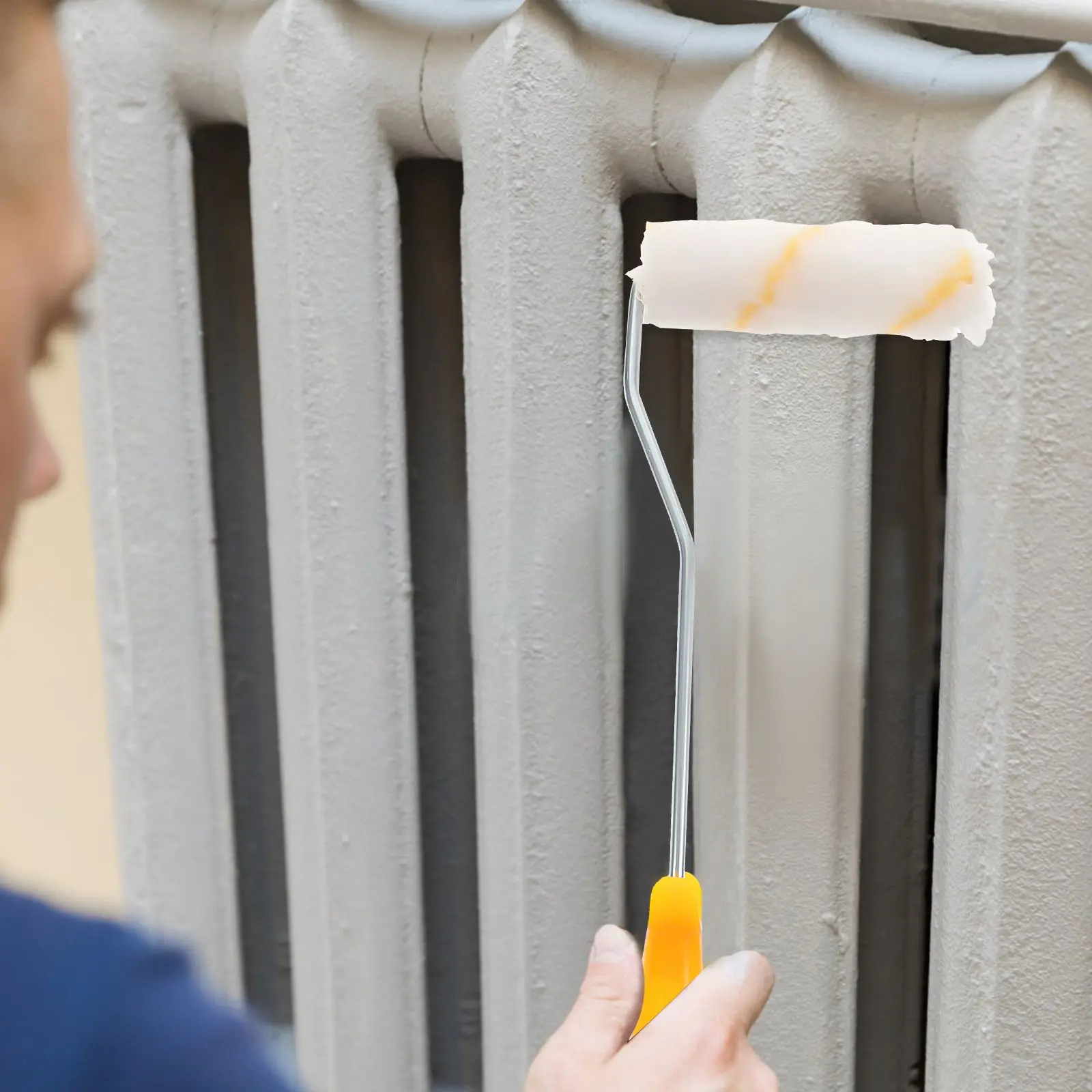 4-inch rolborstelhandvat muurverfroller behang kast wasbaar herbruikbaar gemakkelijk op te bergen schuurbestendig