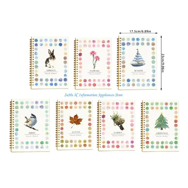 مجموعة ألوان مائية مكونة من 12 لونًا مع مصنف ألوان مائية ومجموعة فنية للفنانين بالفرشاة