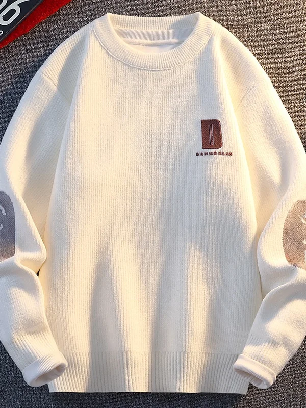 

Thiened Fce Warm Knitted Sweater Base irt Two-Piece Look Padded Winter Clothes for 2 Year Old Boys Students Casual Wear