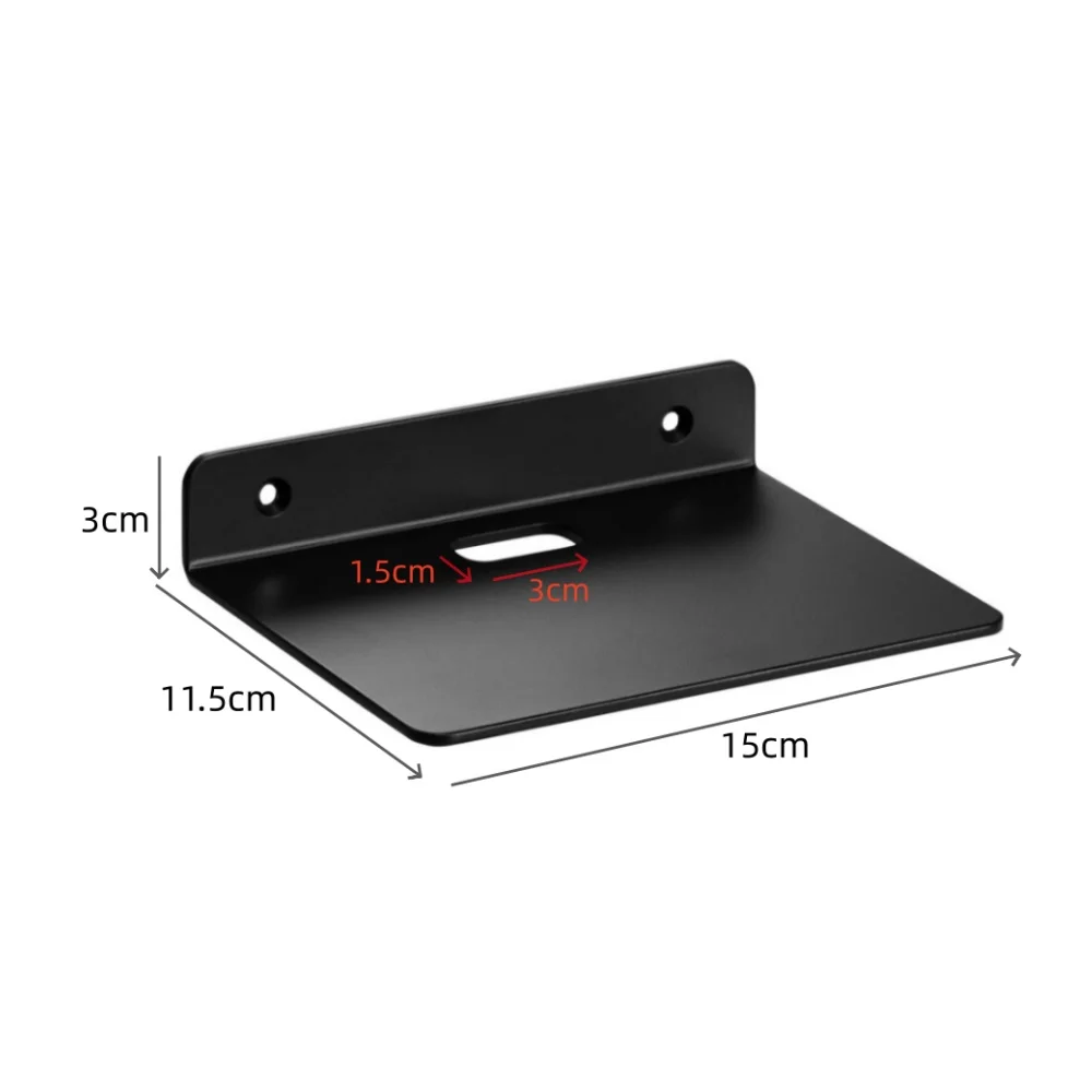 Black Acrylic/ Floating Wall Shelf For Plants Speakers Camera Sturdy Clear Display Bracket Modern Home Office Decor Storage Rack