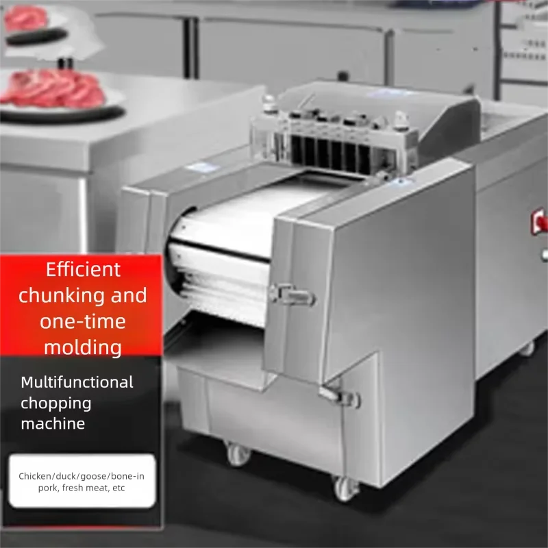 High Efficiency Conveyor Meat Cutter Automatic Feeding Meat Cube &   Slice Processing Line