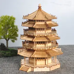 Miniature Chinese Style Assembled Handmade Wooden Building Models Antique Archways Pavilions Pagodas Pavilions Halls DIY ZE931