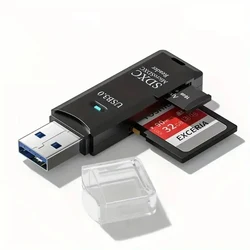 2 In 1 USB 3.0 2.0 Micro SD TF Card Reader High Speed Data Transmission up to 5Gbps Compatibility Multiple for PC Laptops Camera