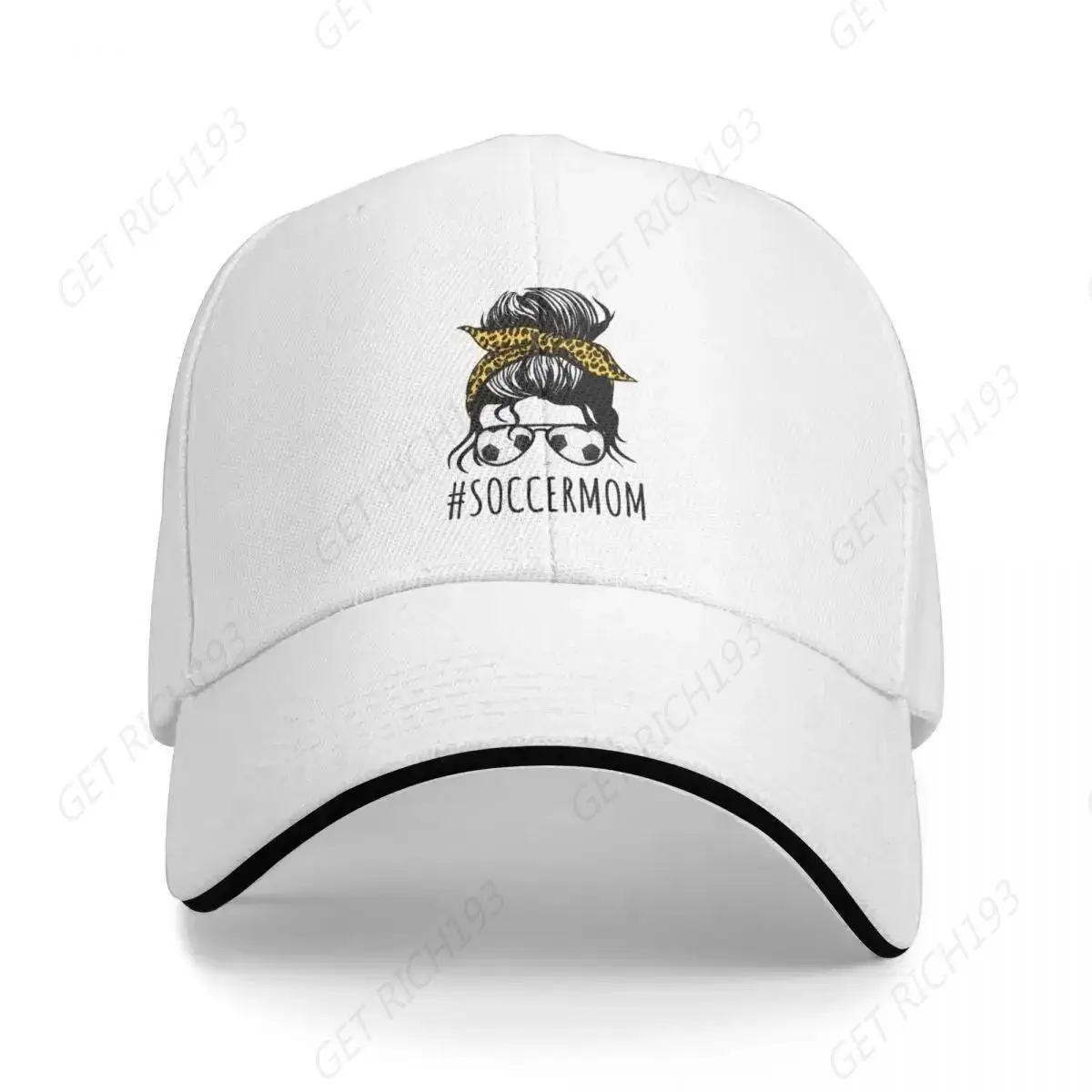 

Soccer Mom With Leopard And Messy Bun Bucket Hat Baseball Cap Brand Man Caps Hats Baseball Cap Christmas Hats Women Hat Men