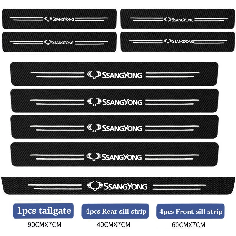 Doorsill Protective Sticker Tape for Ssangyong Actyon Rexton Korando Rodius Kyron Tivoli Musso XLV Stavic Turismo Accessories view 6