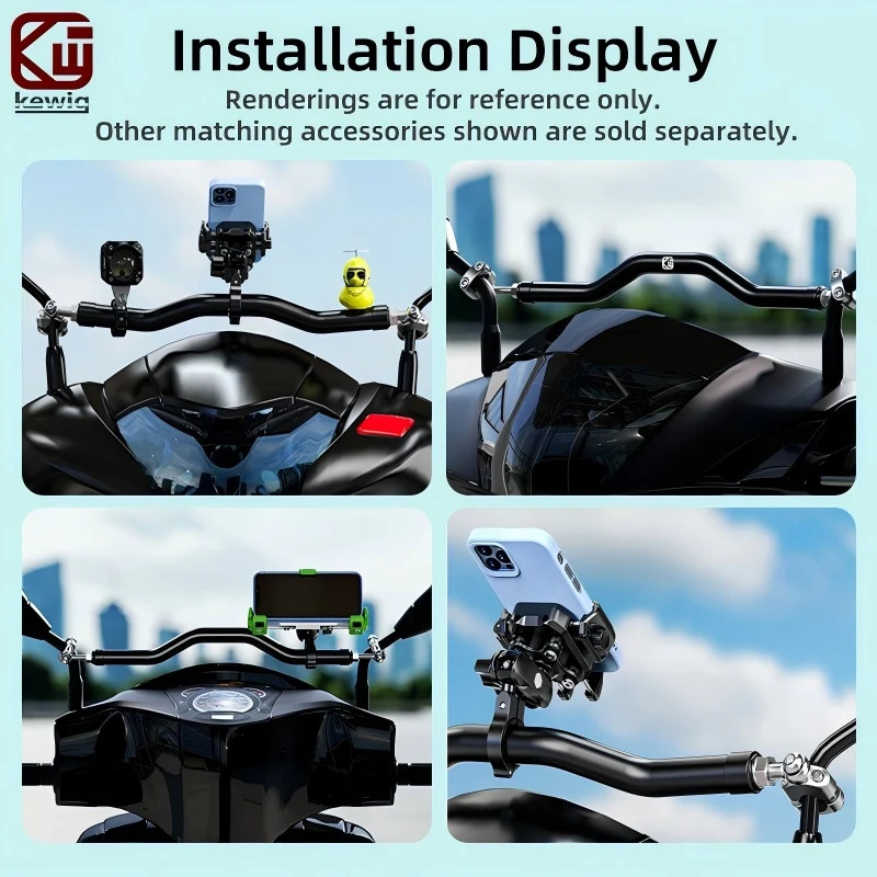 Kewig HB-5 Motorcycle Mirror Stem Extension Cross Bar Adjustable Aluminum Alloy Telescopic Crossbar For E-Bike E-Scooter ATV view 5
