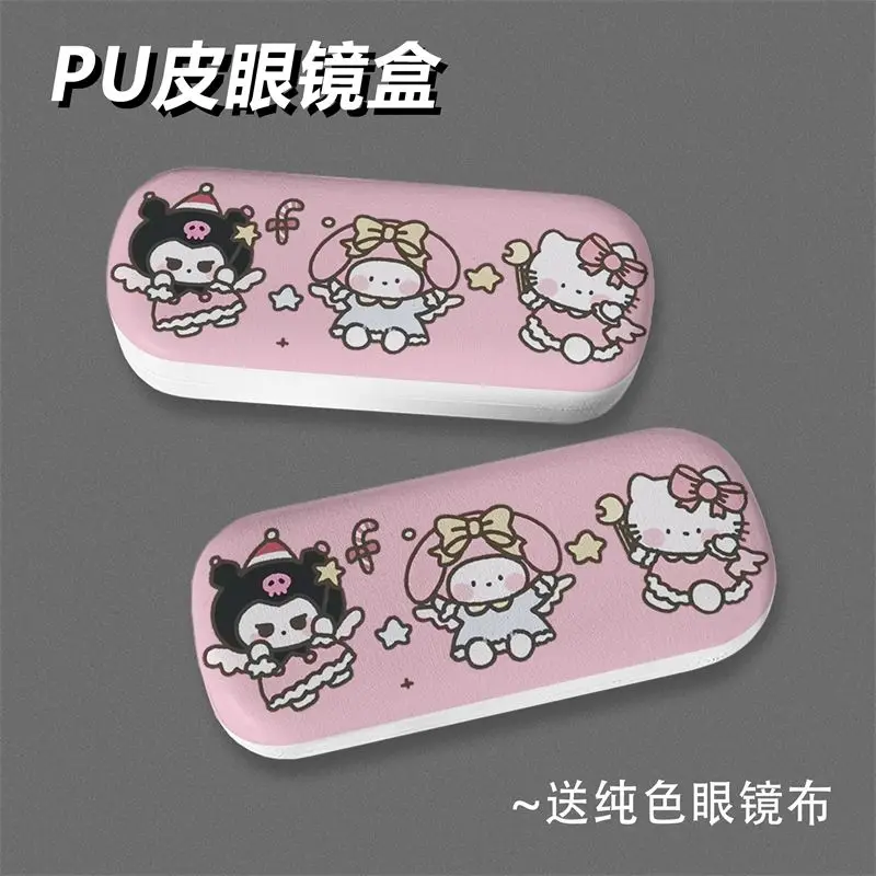 Sanrio Eyeglasses Case Cinnamoroll  Kuromi Cute Cartoon Eyeglasses Storage Case Drop-proof Portable Nearsighted Glasses Case