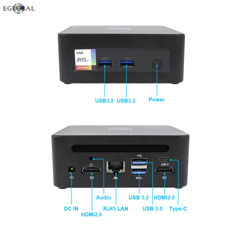 EGLOBAL-كمبيوتر سطح المكتب للألعاب ، S2pro ، ، ، Mini 32 GB DDR4 ، GB SSD ، Win10 ، Win11 ، Linux ، Wifi6