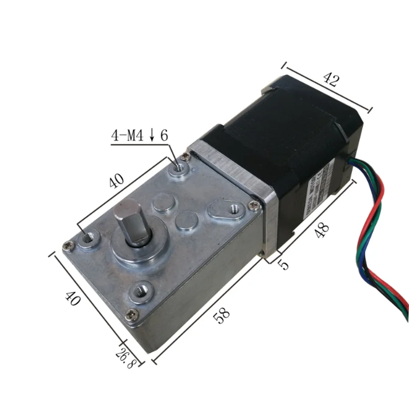 NEMA17 Turbinen-Schneckengetriebe-Schrittmotor 17:1 32:1 49:1 Verhältnis