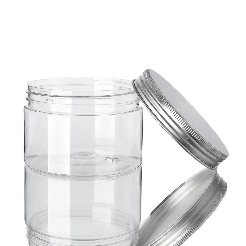 10Pcs Storage Jars Clear Aluminum Cap Empty Cosmetic Food Containers Travel Bottle Round Clear Plastic Jar Face Cream Sample Pot