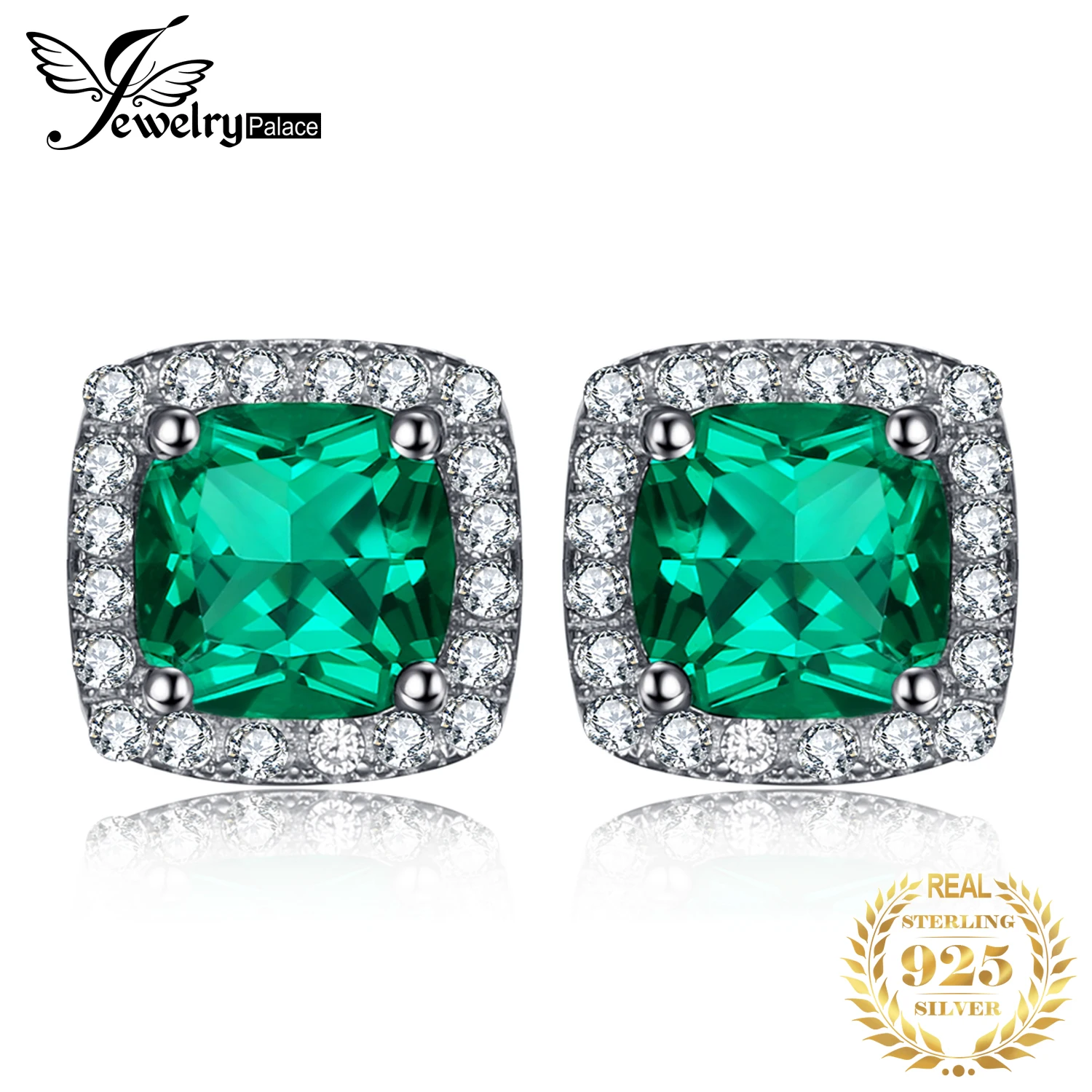 JewelryPalace utworzono Nano Emerald stadniny kolczyki 925 srebro kolczyki dla kobiet kamienie szlachetne koreański kolczyki biżuteria
