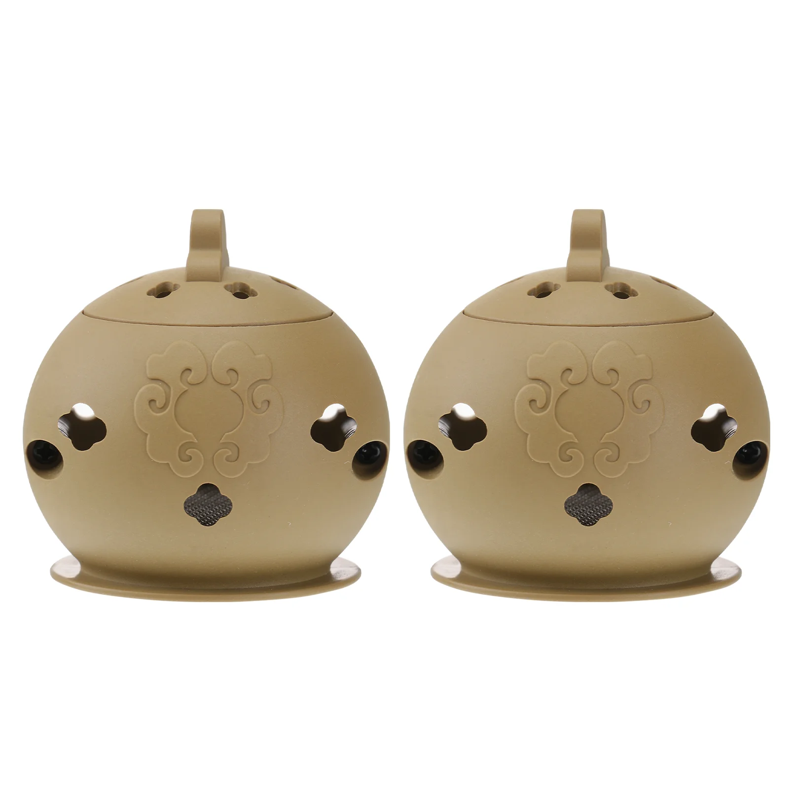 2 Pcs Body Moxibustion Box Moxibustion Massage Treatment Pot Tool Without Moxa Cone (Khaki) Moxa Cone Burner Pot