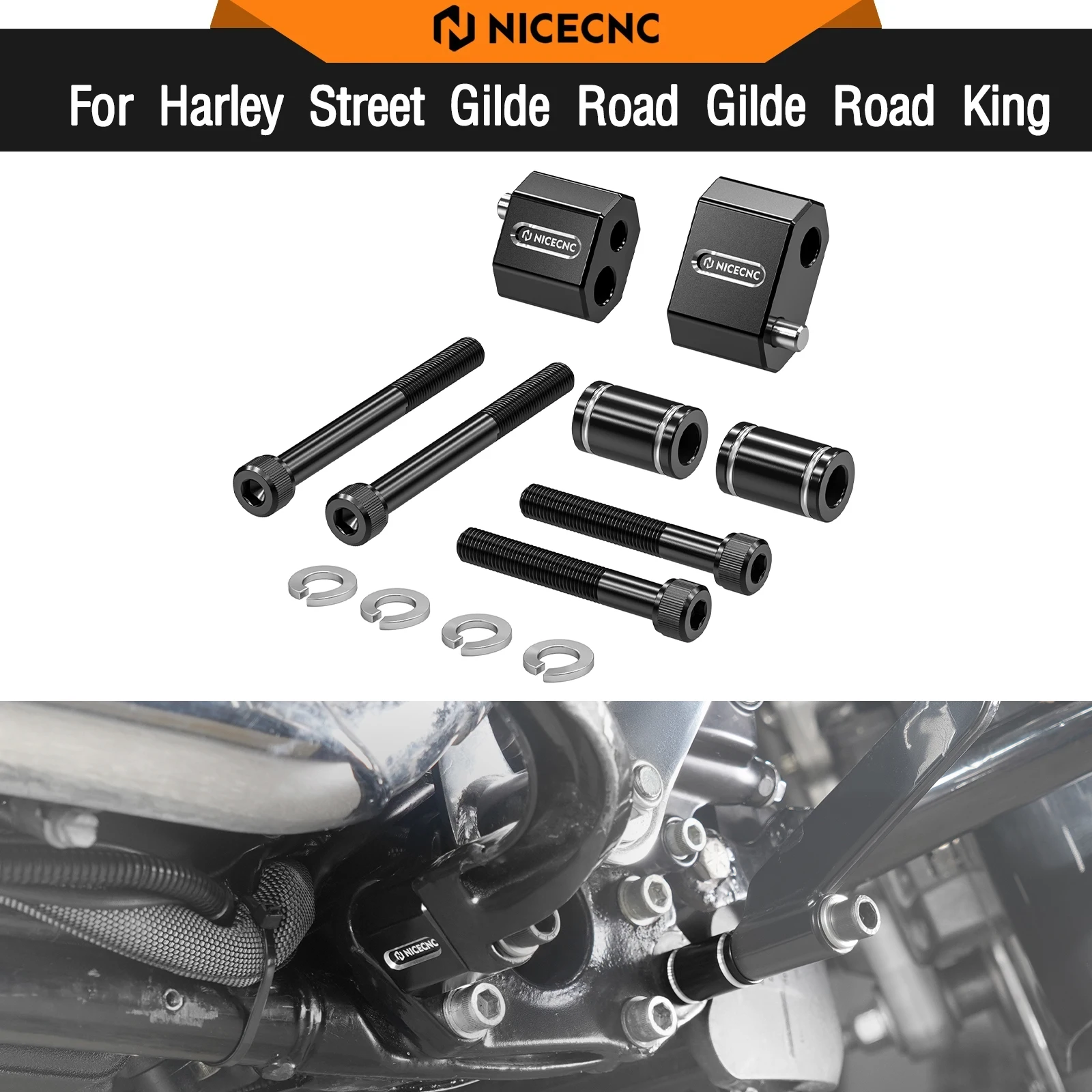 

For Harley Street Glide FLHX 2009-2024 Driver Floorboard Extenders Kit Road Glide FLTRX FLTRXS CVO FLTRXSE Road King FLHR Police