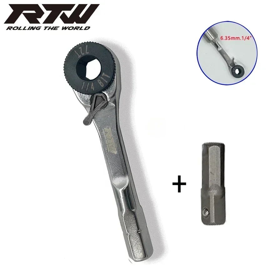 1/4”Ratchet Wrench 1/4” 6.35mm Handle Quick Socket Ratchet Wrench Screwdriver Hex Torque Wrenches EDC Tool Wrench Screwdriver