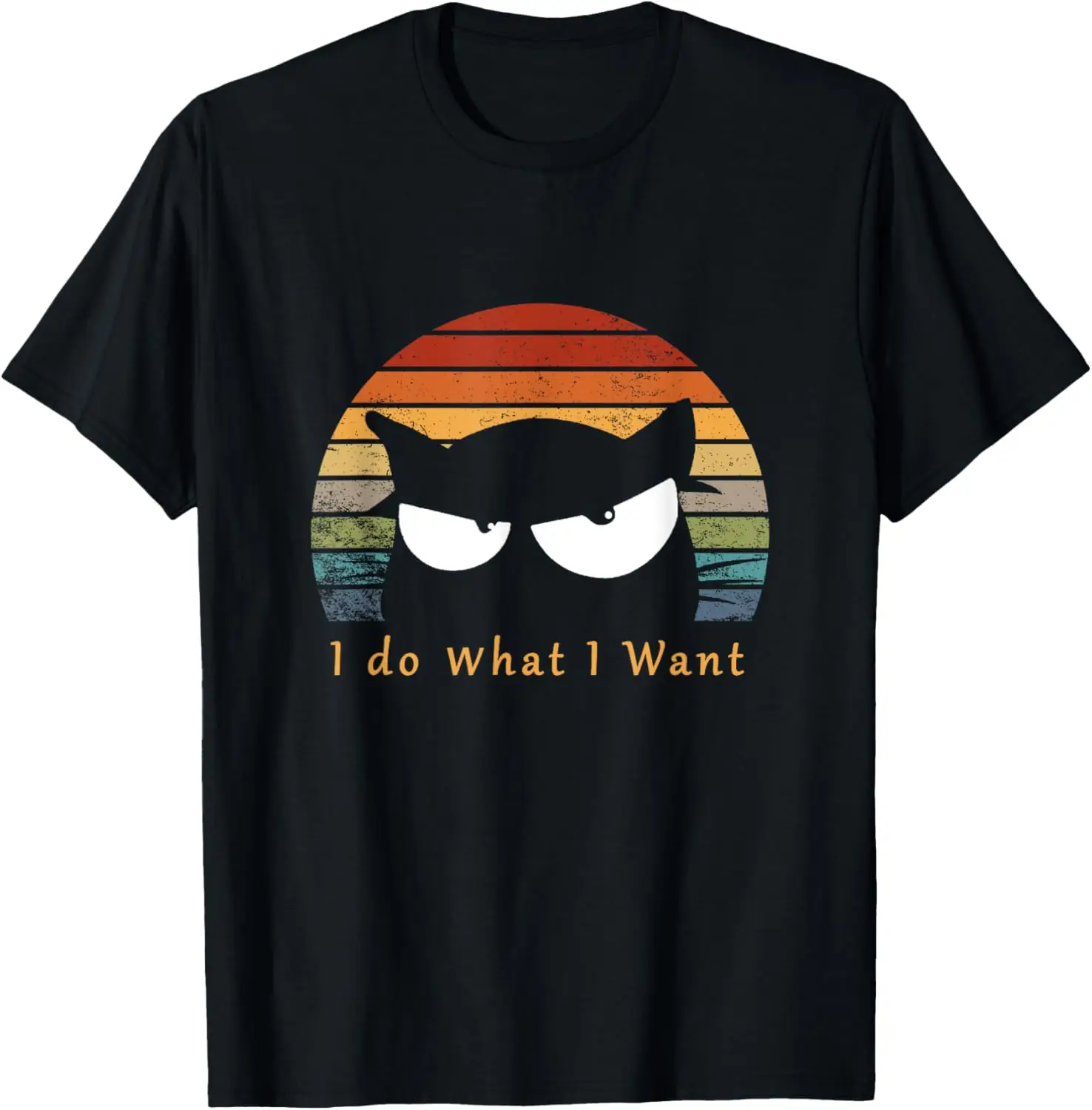 retro i do what i want cat funny black cat lover T-Shirt