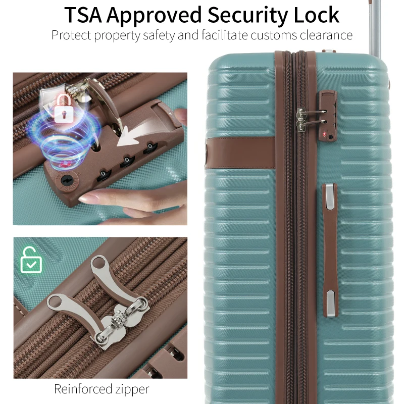 

24 Inch Hardshell ABS Lage Lightweight Expandable Checked Suitcase With Spinner Wheels TSA Lock 2 Packing Cubes Ergonomic Design