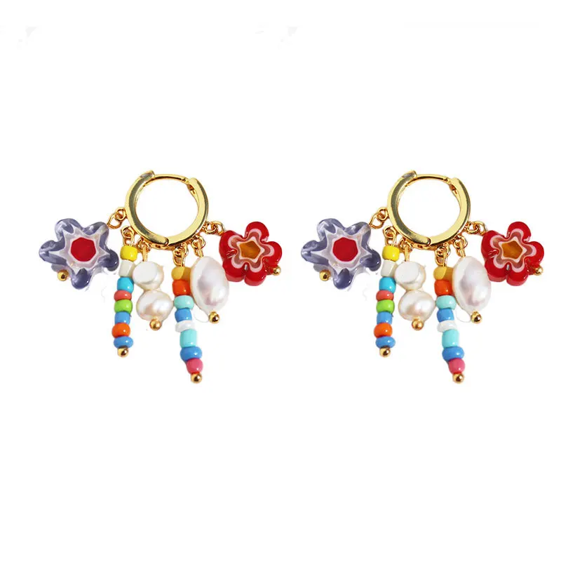 Hoop Earrings for Women Color Cherry Banana Gold Hoops Gift Dangle Drop Pendant Hanging Earrings Jewelry Geometric Stylish