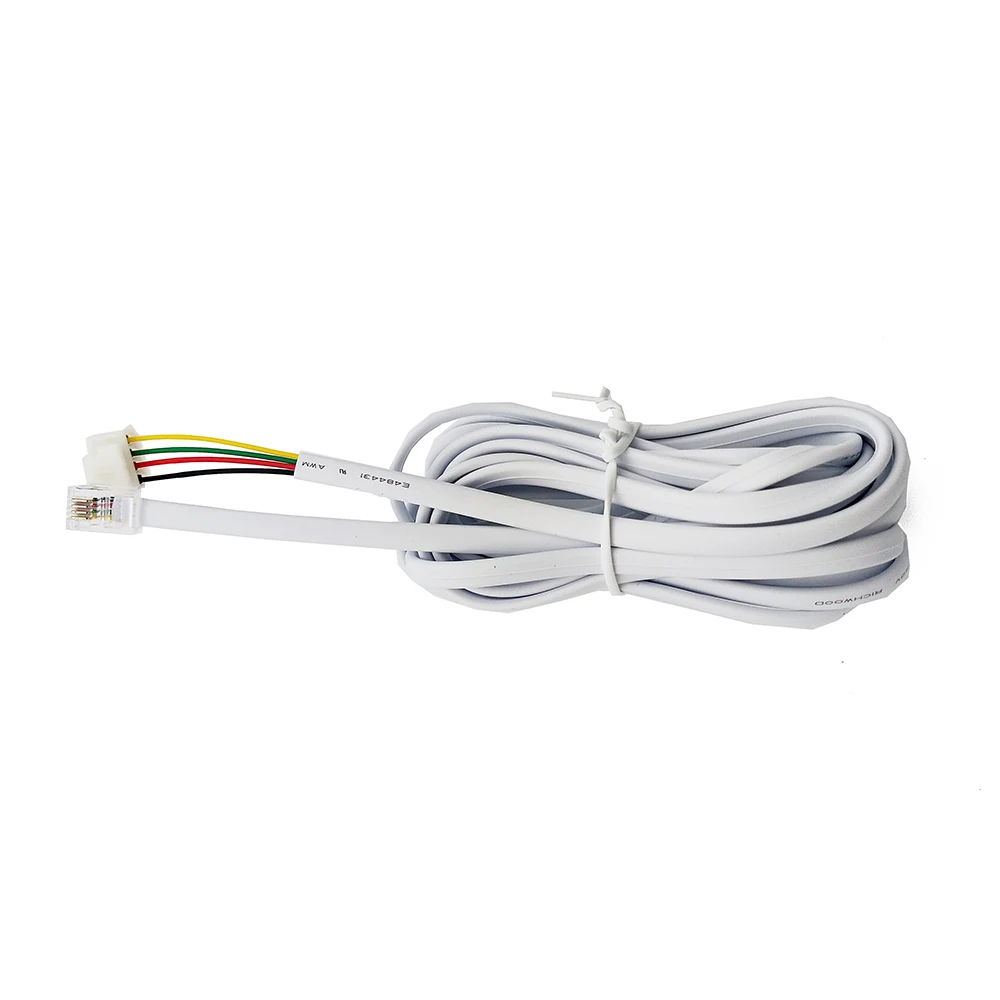 Imagem -04 - Cabo de Telefone Plano Branco Plugue Modular Rj9 Núcleos 4p4c Xhs 254 mm 4y l = 5m 50 Pcs