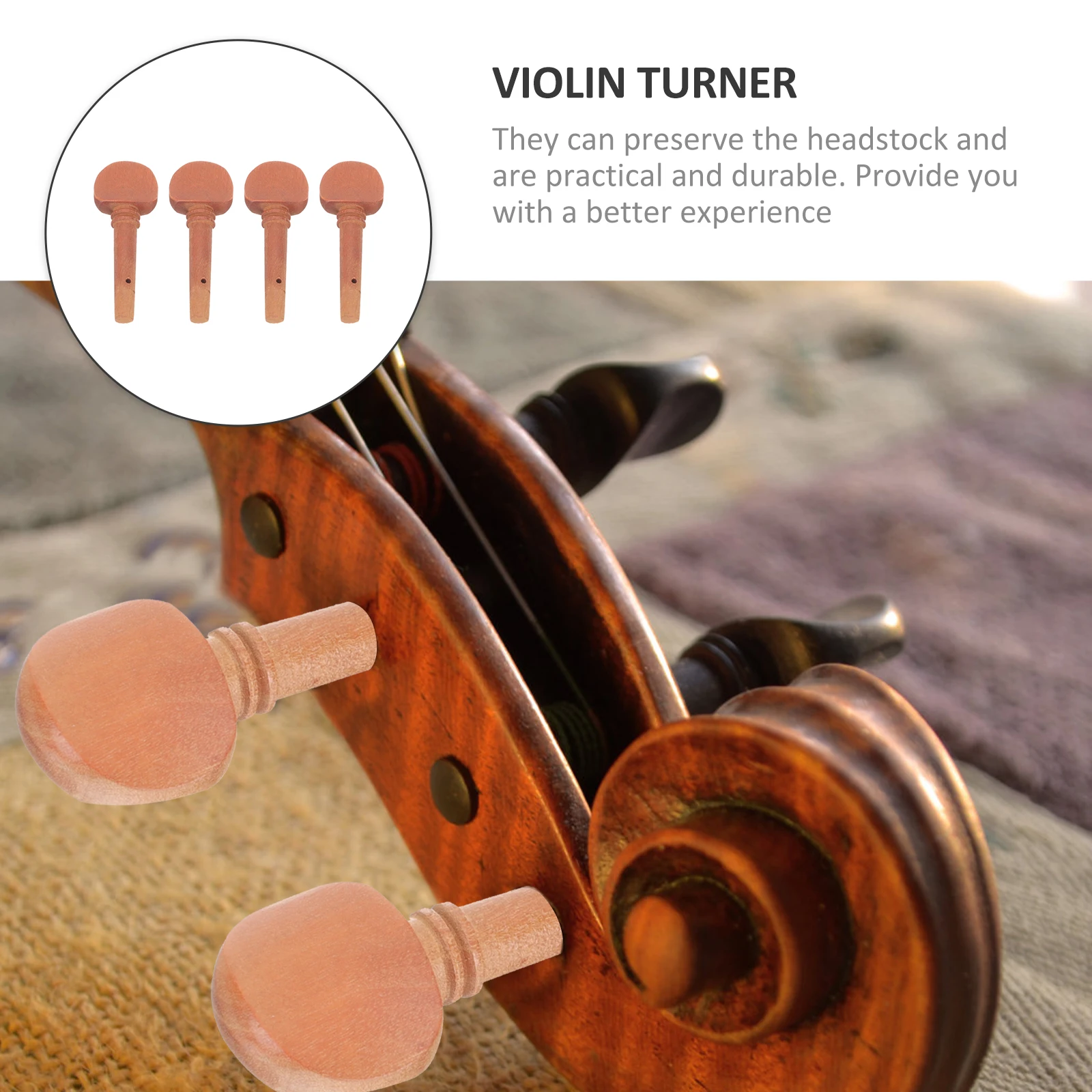 

4 Pcs Violin Pegs Tuning Useful Wooden Musical Instrument Accessories for Supplies Crafts