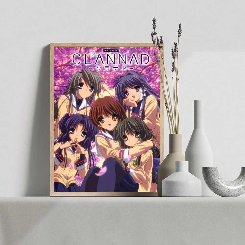 1PC CLANNAD Poster Movie Sticky Posters Retro Kraft Paper Sticker DIY Room Bar Cafe Aesthetic Art Wall Painting