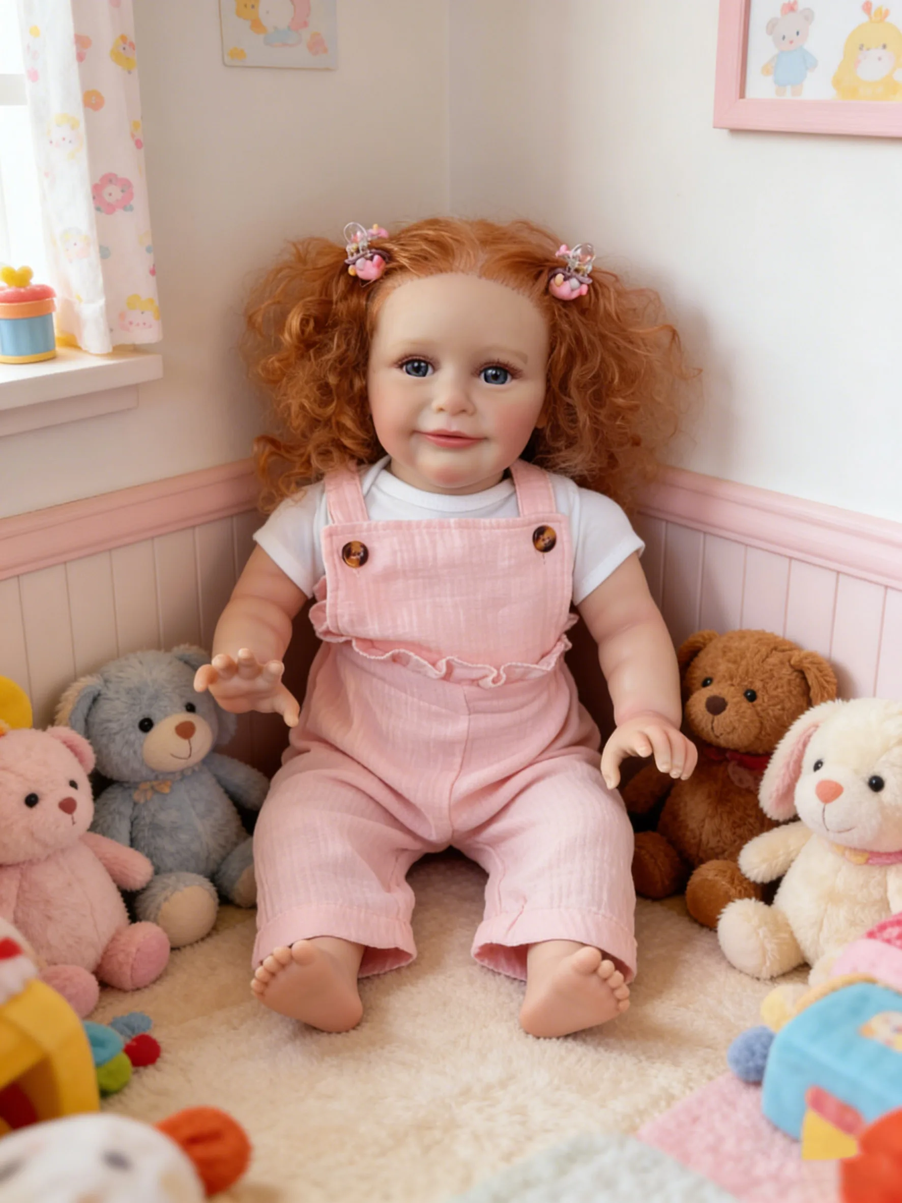 22Inch Soft Cloth Body Zoe Lifelike Toddler Reborn Doll Real photos Multiple Layers Painting With Visible Veins Hand-Rooted Hair