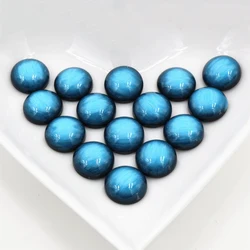 New Fashion 40pcs 12mm Sky Blue Colors Stylish Brushed Style Flat back Resin Cabochons Cameo-V5-08